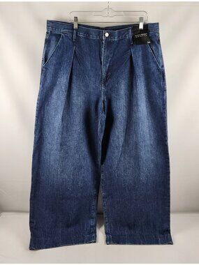 Banana Republic Jeans Womens 34x31 Blue Relaxed Cote Wide Leg Denim NWT